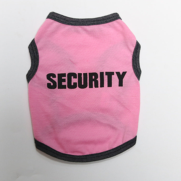 2 Pack Cotton Dog Vest Security Print - Black with Yellow Trim & Pink with Black Trim - Size XS Summer Puppy Tank Top 3