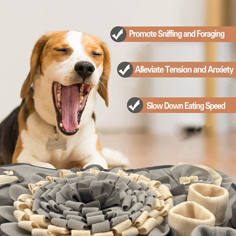 Interactive Dog Snuffle Mat Bone Shape Grey 64x43cm - Slow Feeder & Foraging Puzzle Toy - Washable Fleece Nosework Pad for Anxiety Relief & Mental Stimulation 3