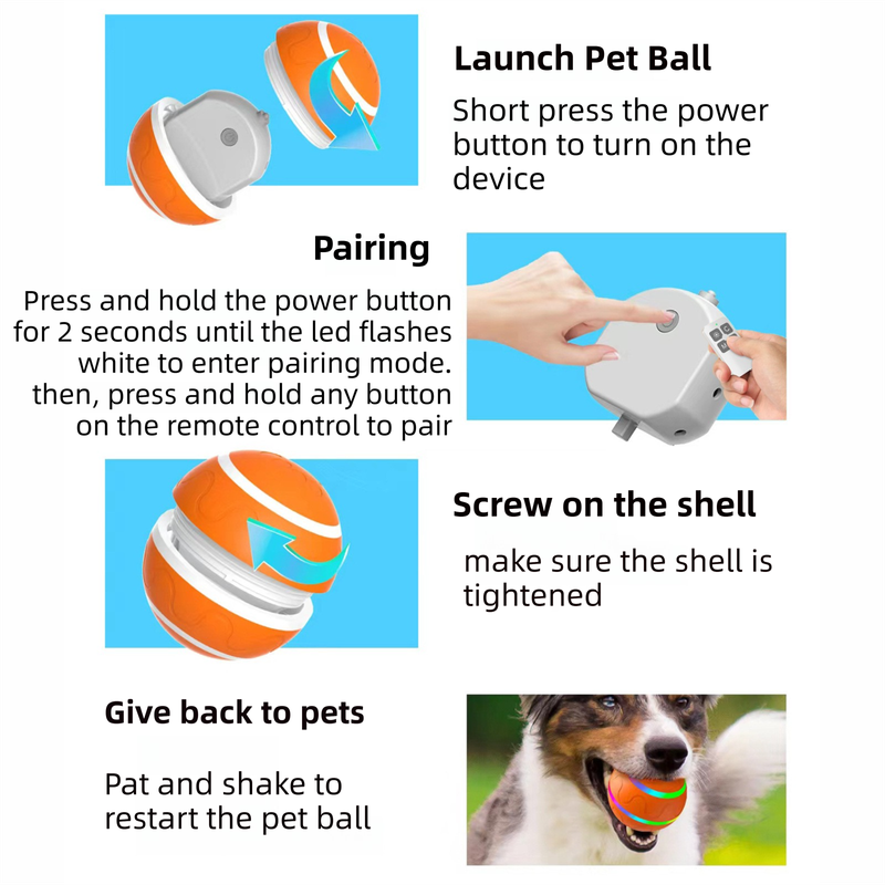 Yellow Durable TPU Smart Interactive Electric Pet Toy Ball With Remote - Automatic Normal & Crazy Mode Bouncing Dog & Cat Chew Toy, Remote Activated 4