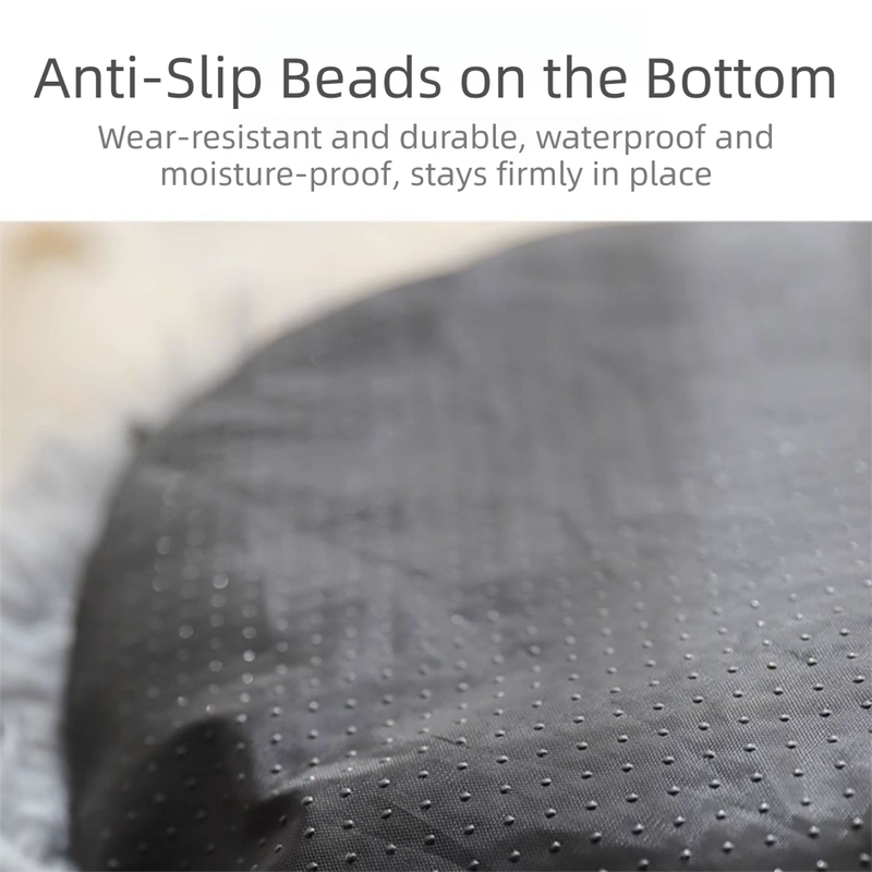 Rainbow Colors Cozy Donut Long Plush Cat & Dog Calming Bed(Diameter 50cm) - Double-Layer PP Cotton Filling Warming Pet Bed with Anti-Slip Base & Free Blanket 6