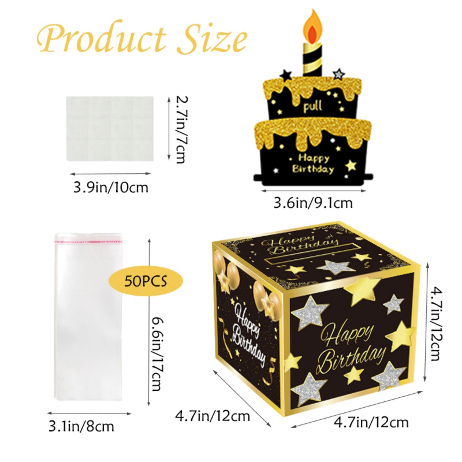 02 Black-Gold Christmas Surprise Money Pull Box - Double-Layer Digital Design for Festive Gifts, Birthday, and Holiday Party Decor 3