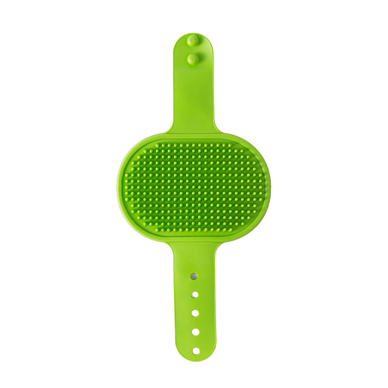 3-Pack Green Multi-Functional Adjustable Silicone TPR Pet Grooming Massage Brush - for De-Shedding, and Furniture Scratching