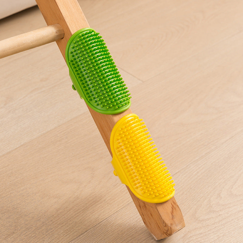 3-Pack Green Multi-Functional Adjustable Silicone TPR Pet Grooming Massage Brush - for De-Shedding, and Furniture Scratching 6