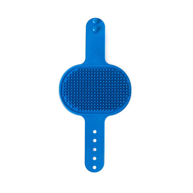 3-Pack Blue Multi-Functional Adjustable Silicone TPR Pet Grooming Massage Brush - for De-Shedding, and Furniture Scratching