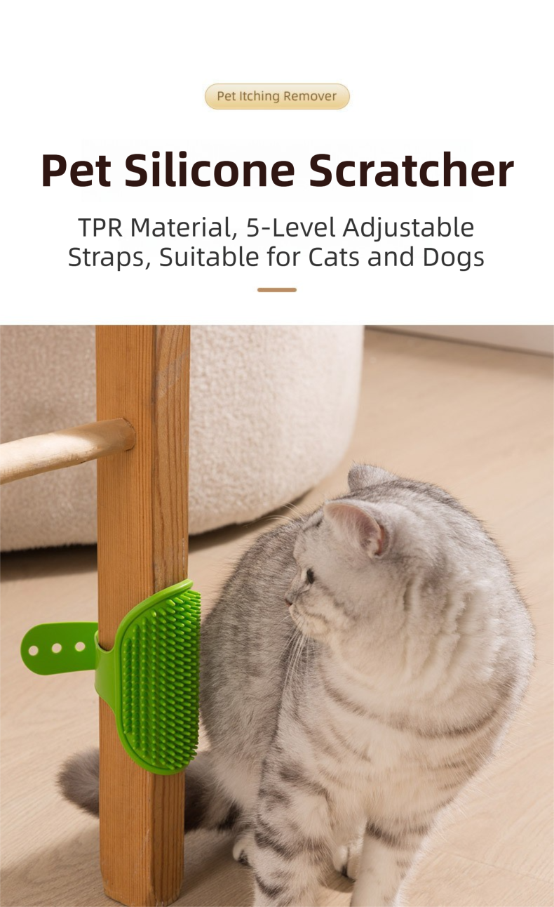 3-Pack Blue Multi-Functional Adjustable Silicone TPR Pet Grooming Massage Brush - for De-Shedding, and Furniture Scratching