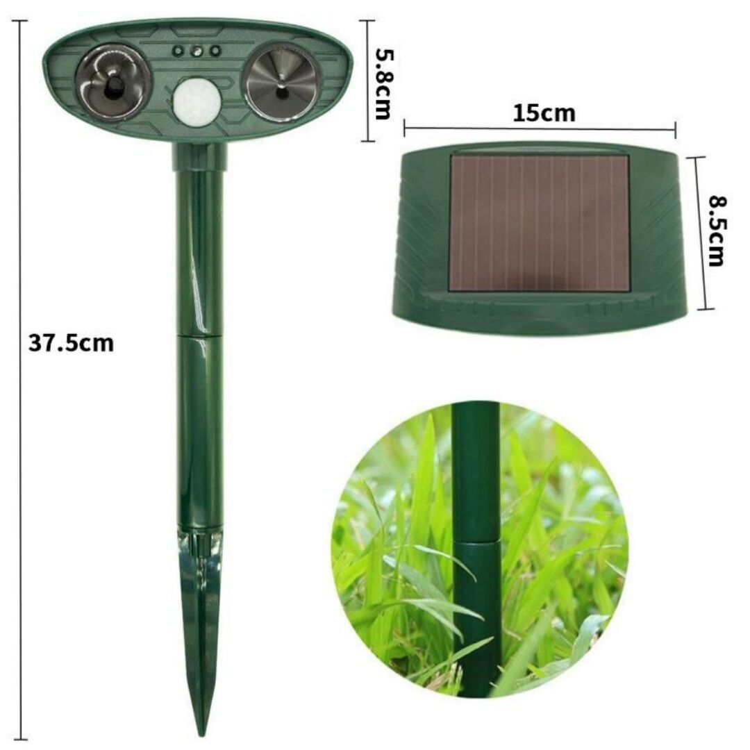 Model 704 Solar Powered Animal Repeller - High-Performance Ultrasonic & Optical Deterrent for Yard Protection 6
