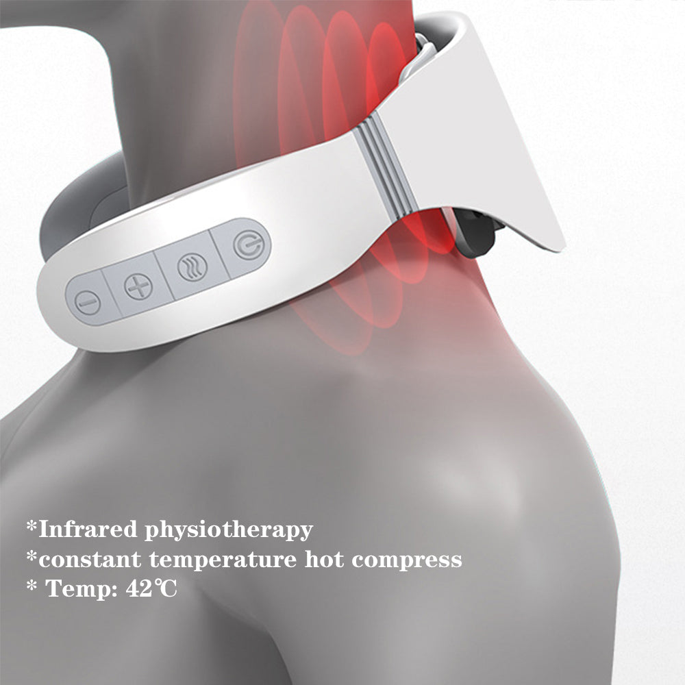 Pink 6 Heads Relax remote control AI Voice Broadcast Neck Massager Electric Chargable 6