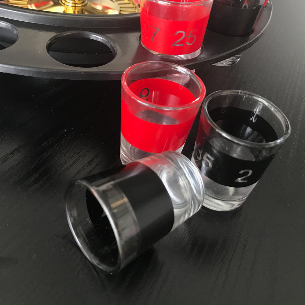 Wine Game Shot Drinking Roulette Set with Casino Spin Glass Shot Party Bar Game 5