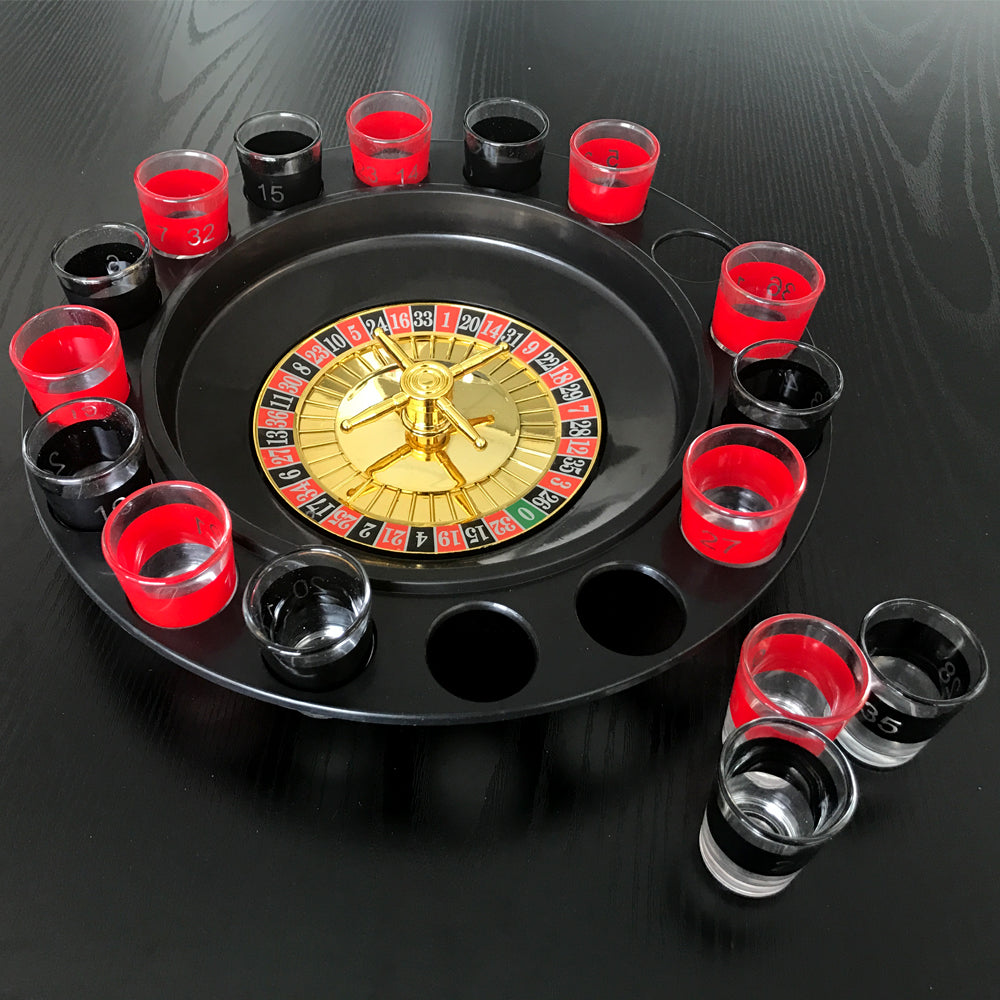 Wine Game Shot Drinking Roulette Set with Casino Spin Glass Shot Party Bar Game 7