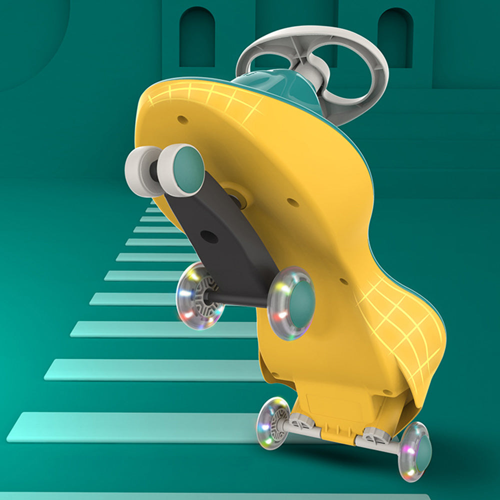 Yellow-Glide Walker Swing Car Twist Car Rind On Toy  Italian Designer For Children Outdoor 3