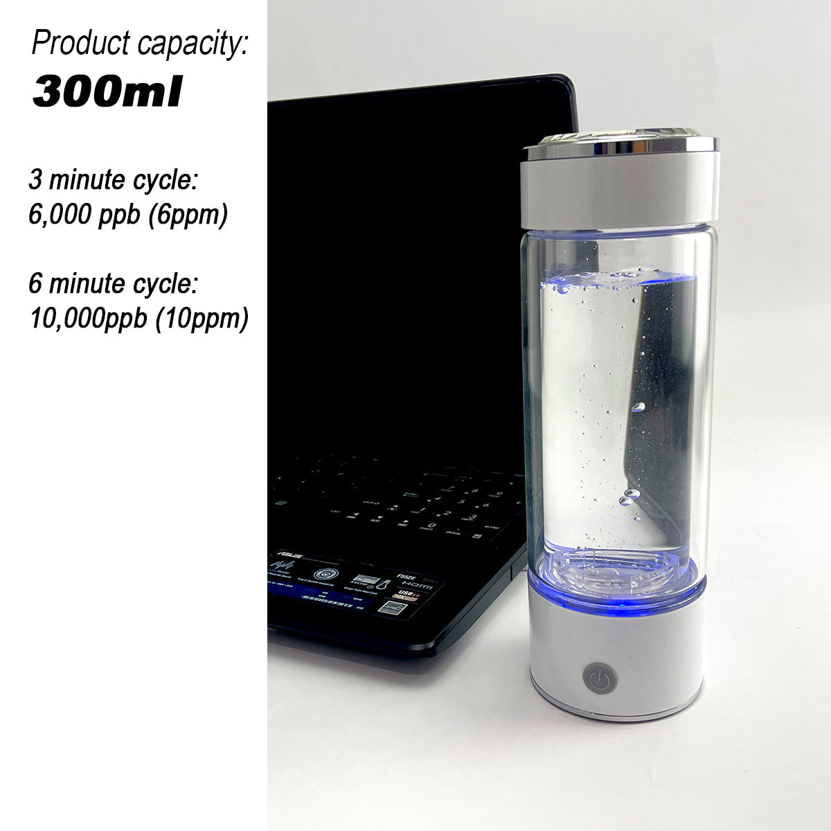 300ml H2 Hydrogen Water Bottle Alkaline Ionizer High compatibility AU 8