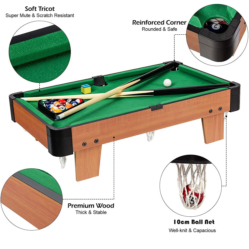 Wooden Mini Snooker Tables Billiards Game Pool Table Set Toy Extra Size For Kids 7