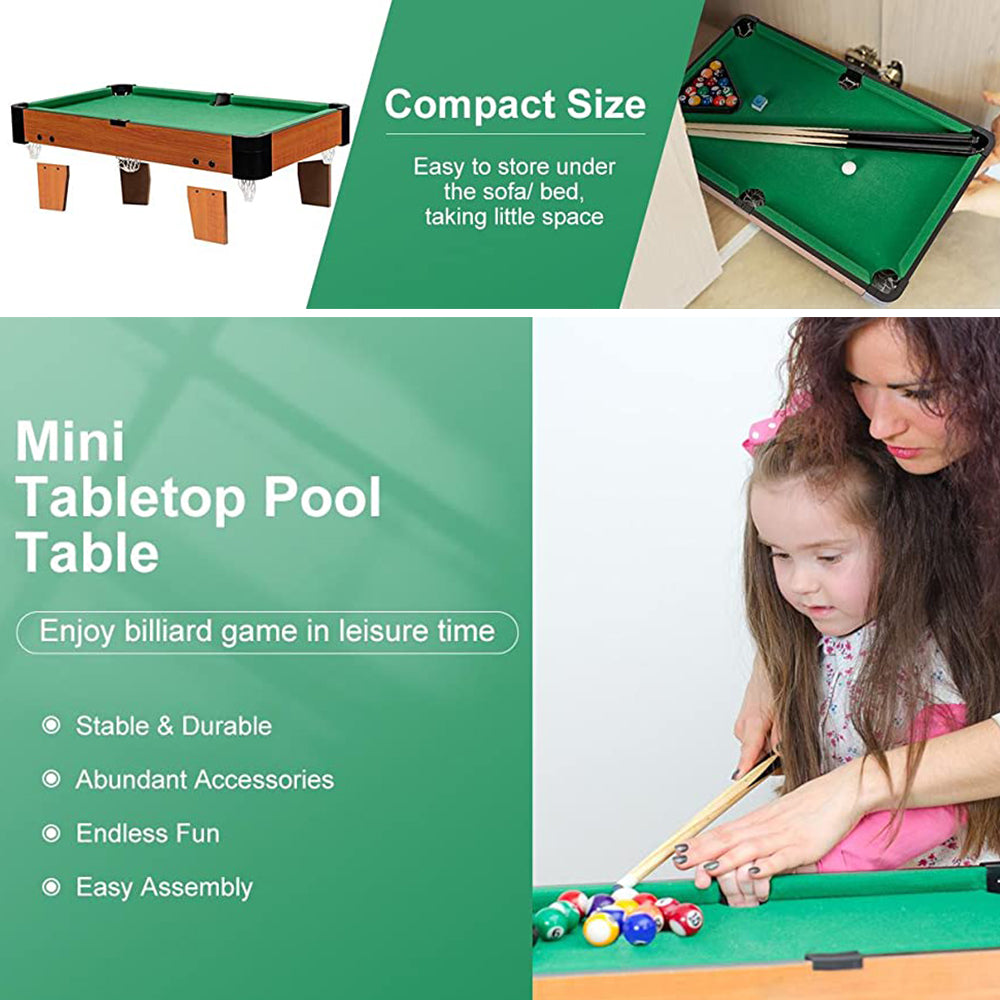 Wooden Mini Snooker Tables Billiards Game Pool Table Set Toy Extra Size For Kids 8