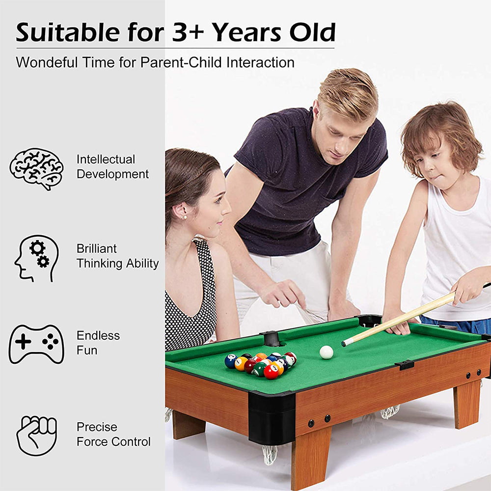 Wooden Mini Snooker Tables Billiards Game Pool Table Set Toy Extra Size For Kids 9