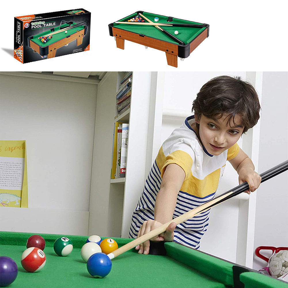 Wooden Mini Snooker Tables Billiards Game Pool Table Set Toy Extra Size For Kids 10