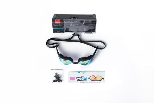 Adult mirrored lens swimming goggles gold 3