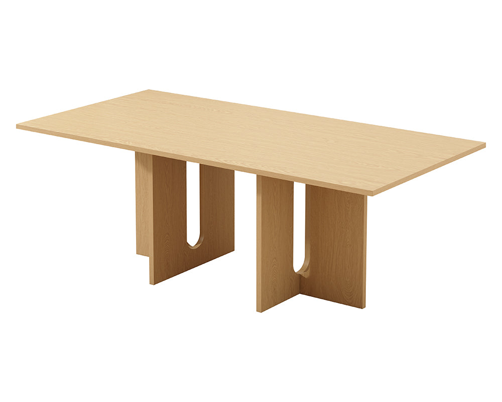 Oak Melamine Dining Table 6 Seater 3
