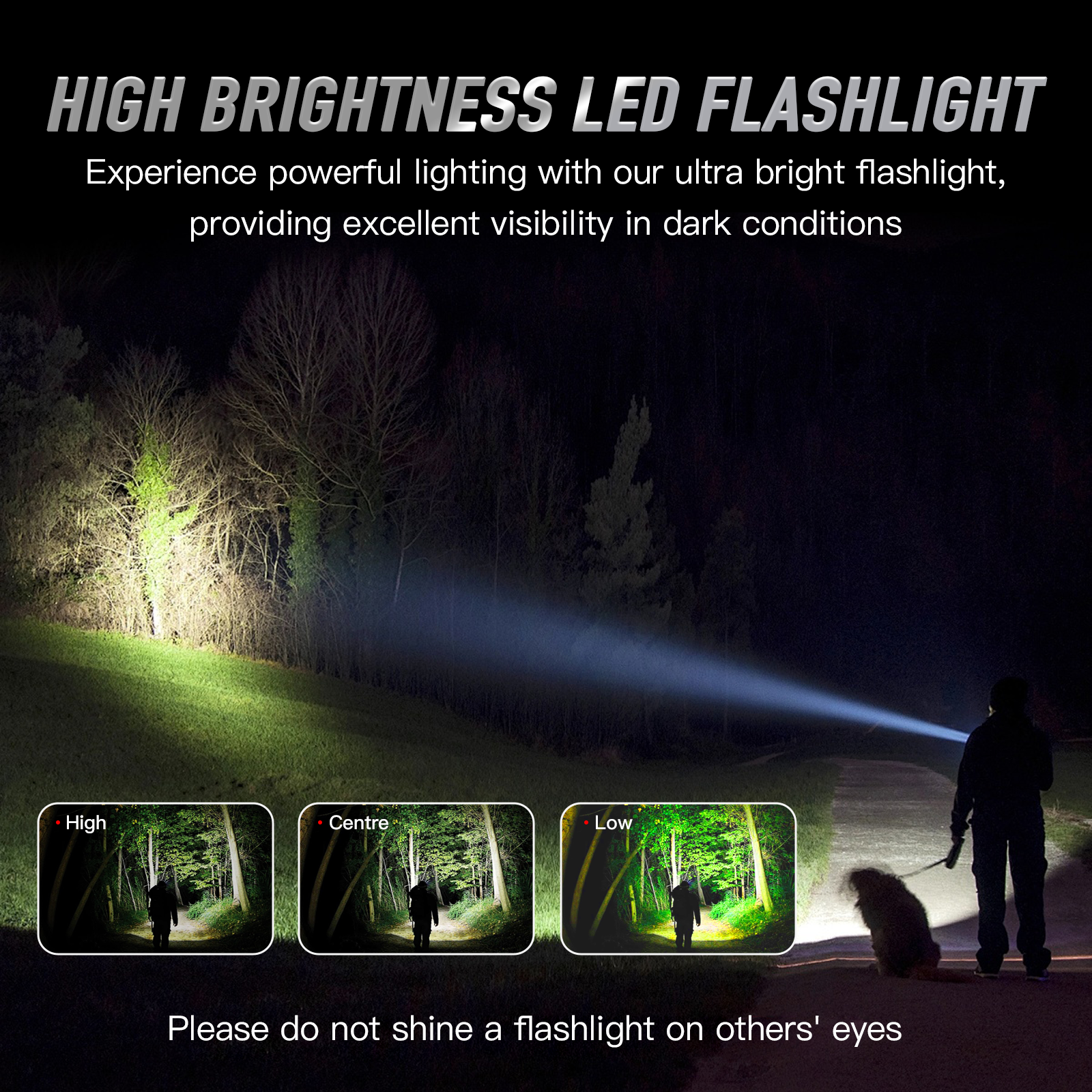 Brillar Aluminium Long Torch - Black 4