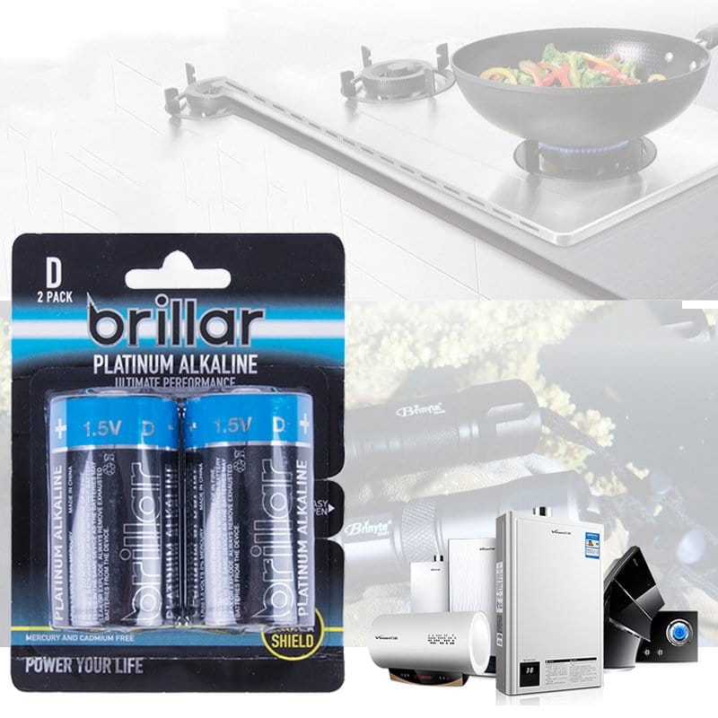 Brillar D Platinum Alkaline Batteries 2pk 4