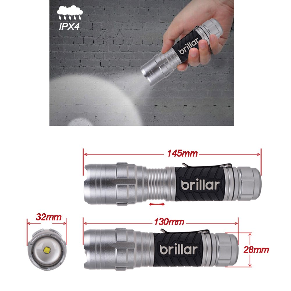 Brillar Mighty Mate Flashlight - 300 Lumen Battery Torch 3
