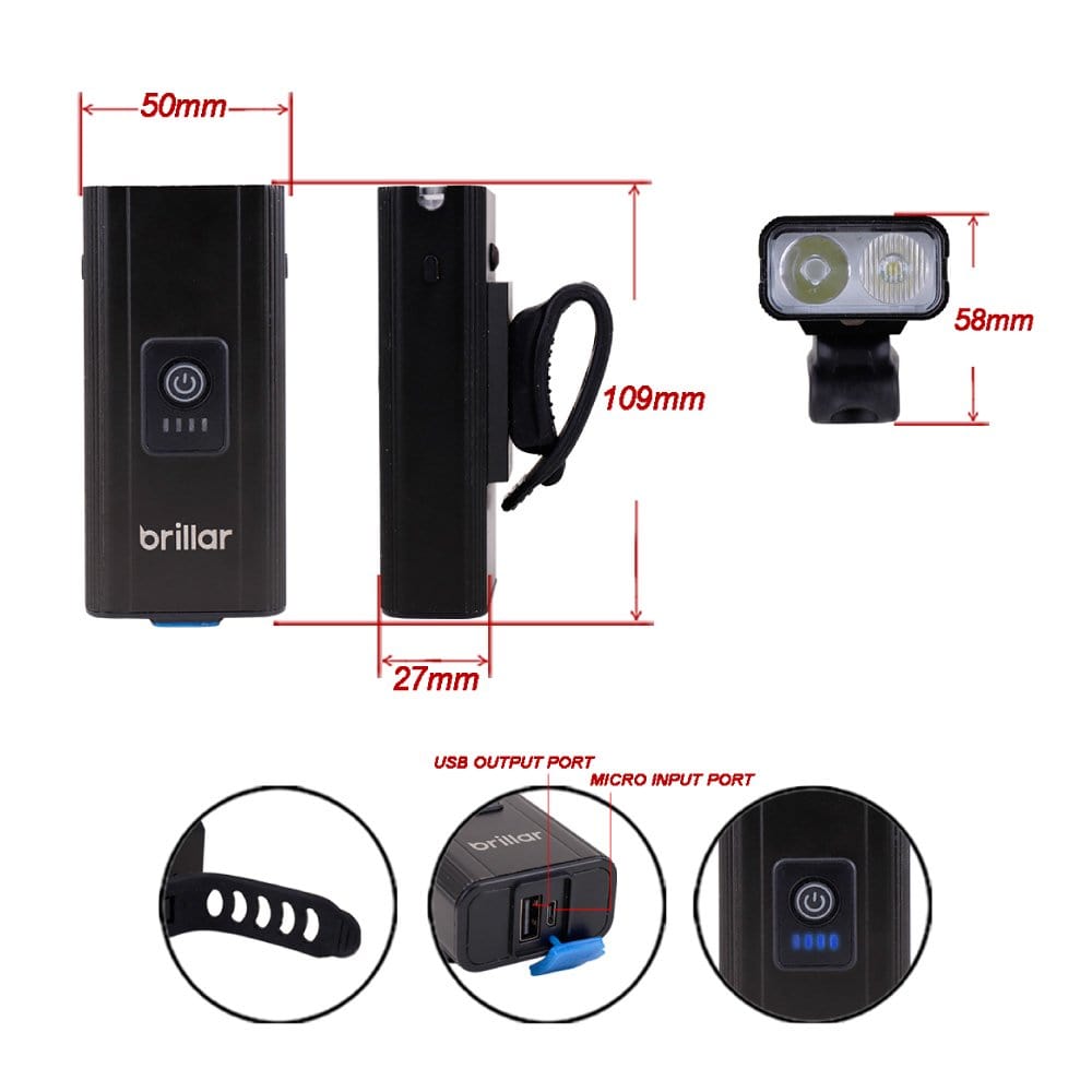 300 Lumen USB Rechargeable Multifunctional Bike Rider Light 4