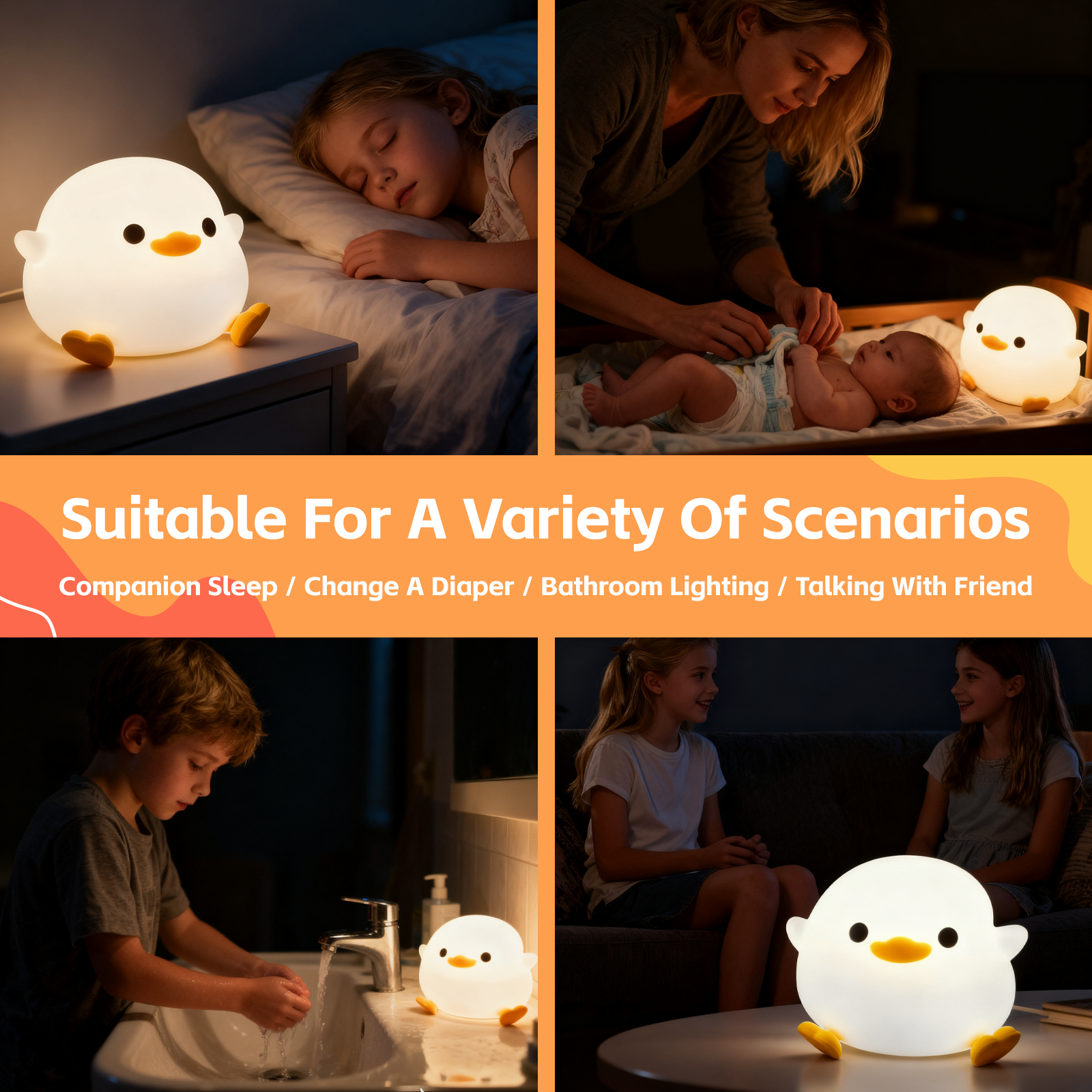 Squishy Cute Duck Night Light 4
