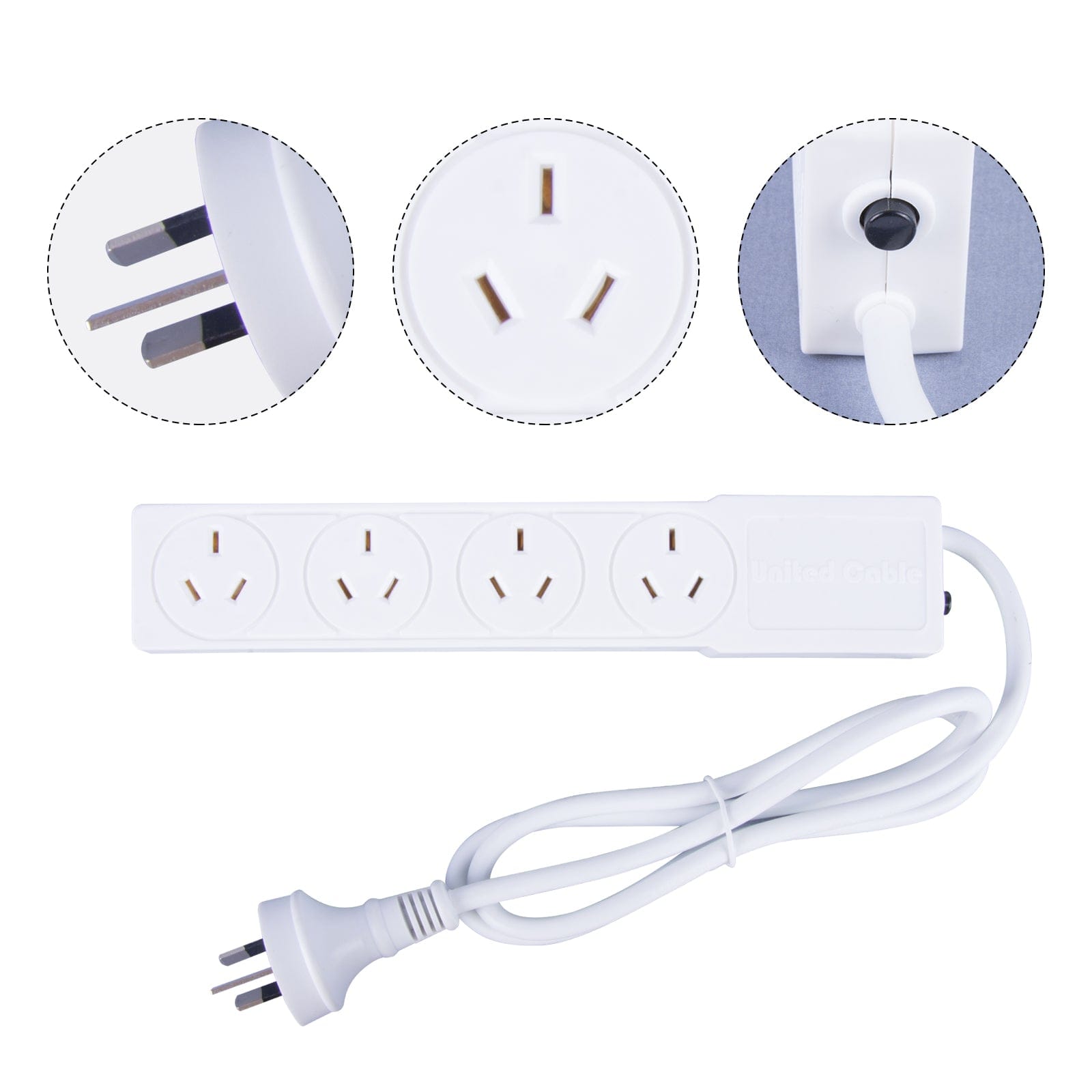 4 Outlet Power Board with 1 Meter Lead Cable 5