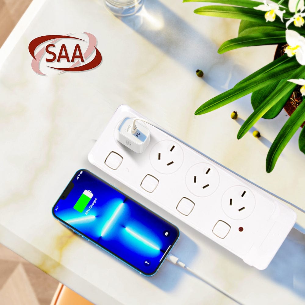 4 Outlet Power Board With Surge Protection with Individual Switches 1M Lead Cable 4