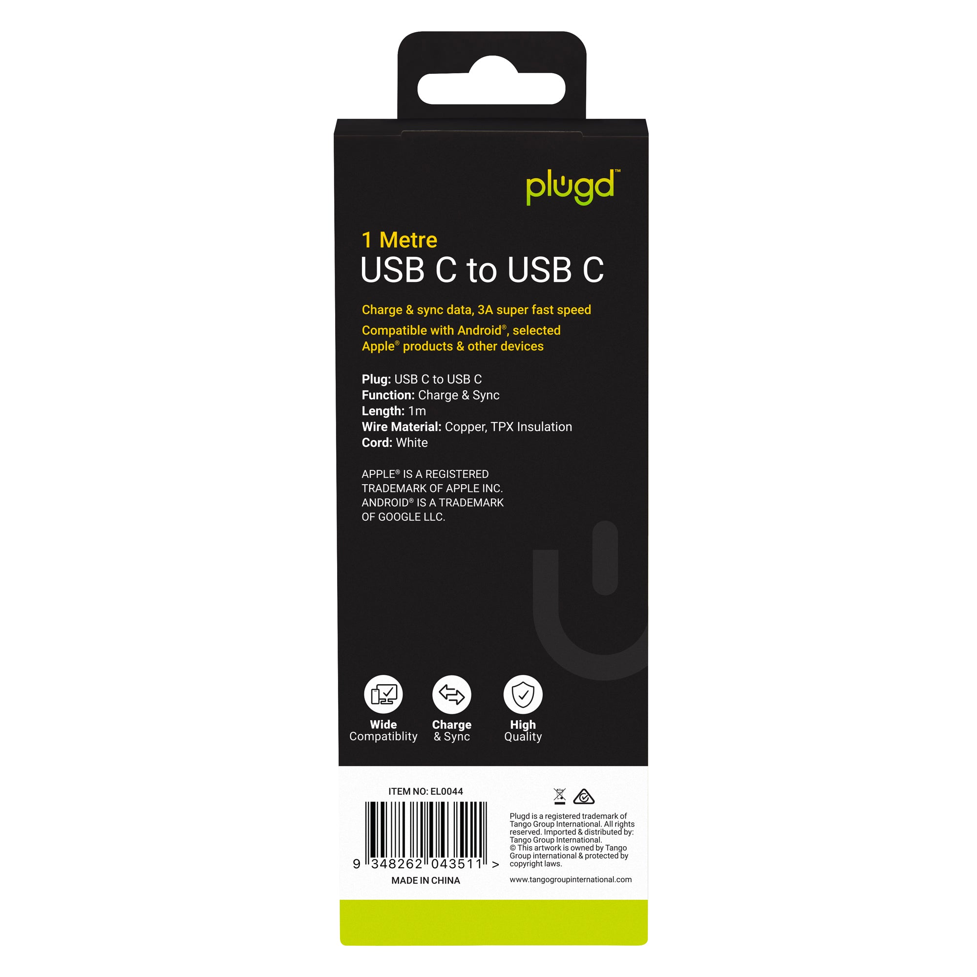 1M Charge & Sync USB C to USB C Cable 3