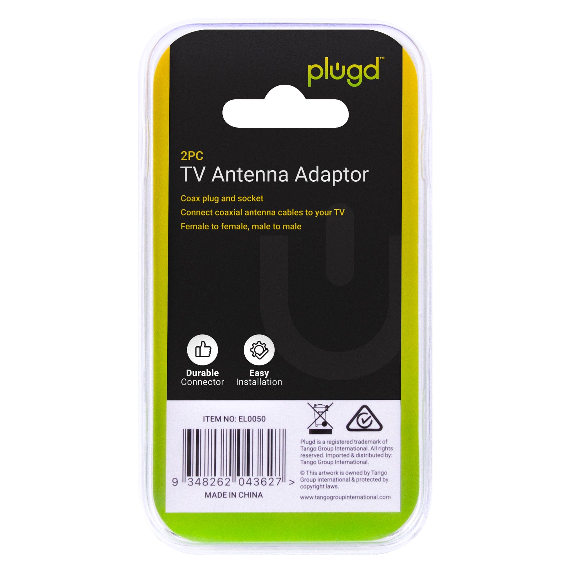 PLUGD 2pc TV Antenna Adaptor 3