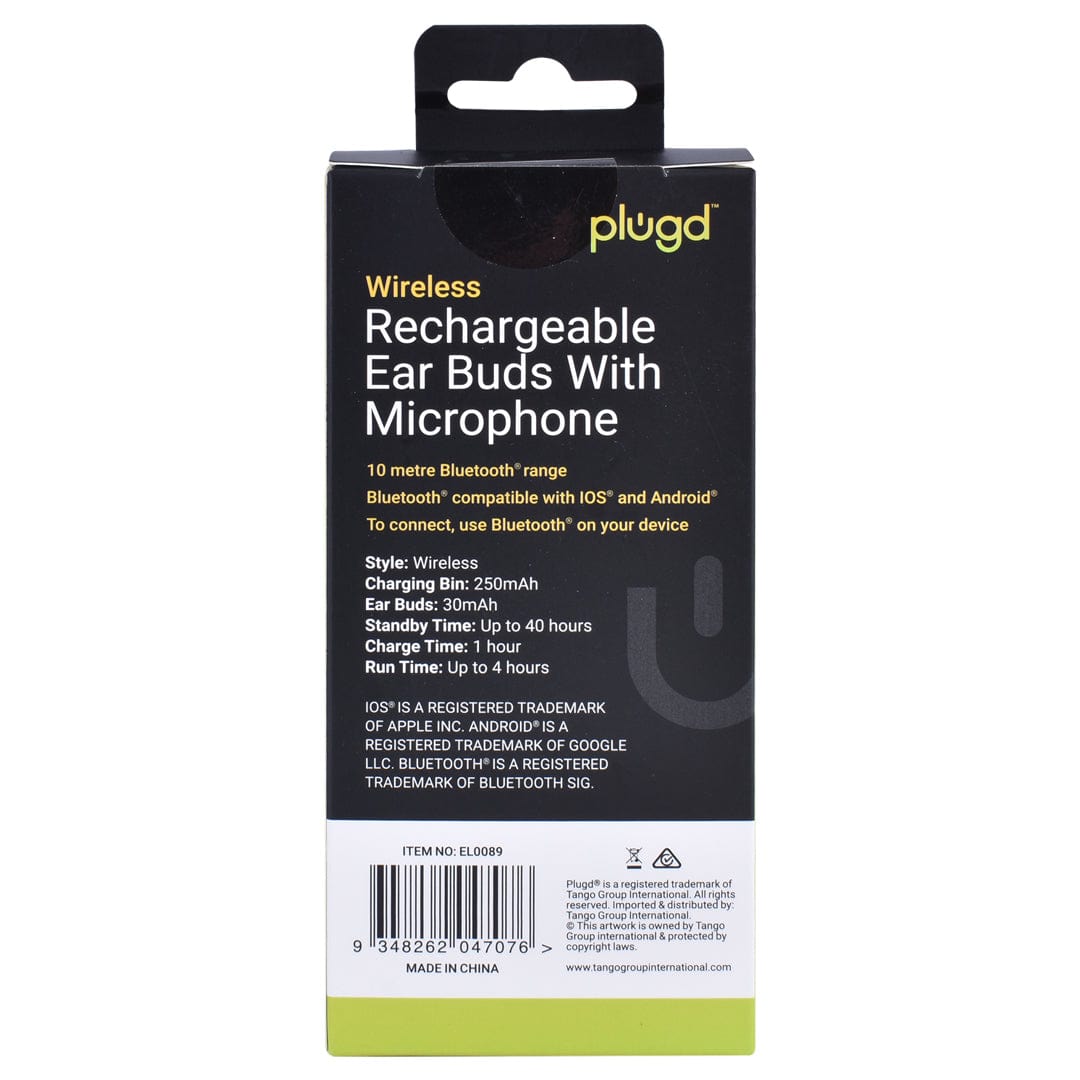 PLUGD Bluetooth Rechargeable Ear Buds with Microphone 3