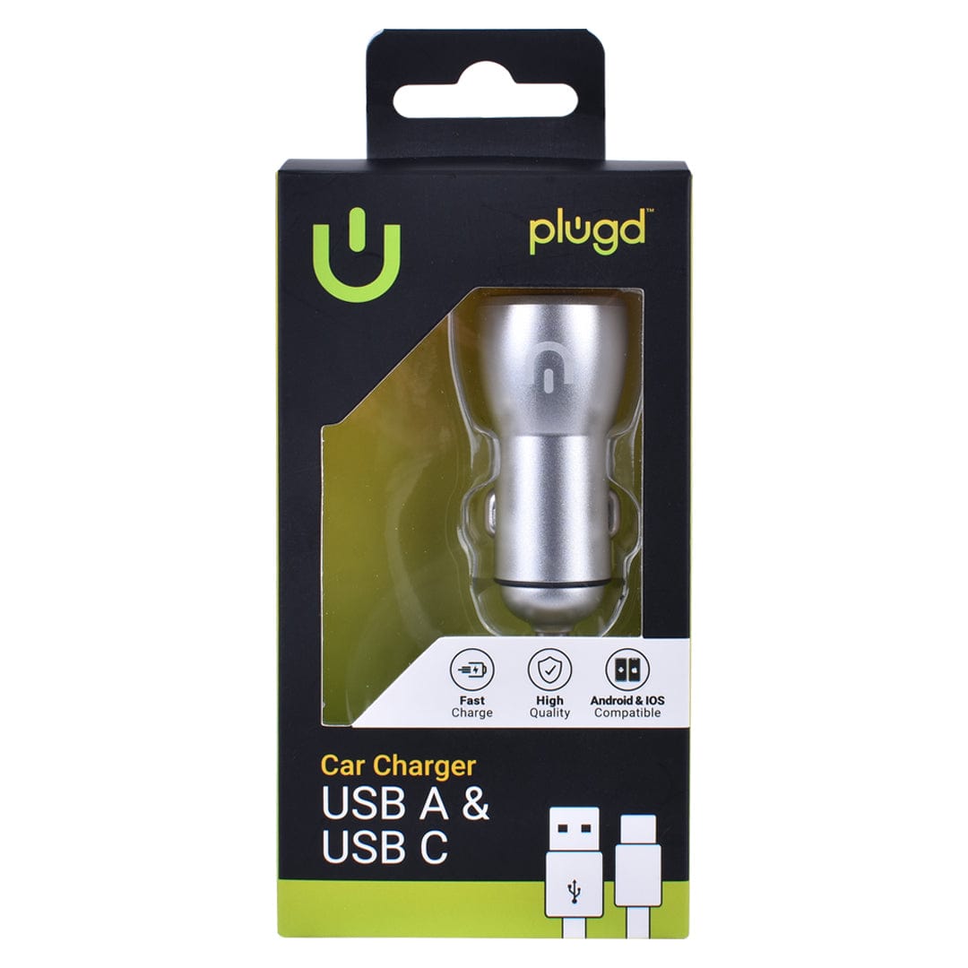 PLUGD 30W USB-A & USB-C Dual Port Quick Charge Car Charger 5