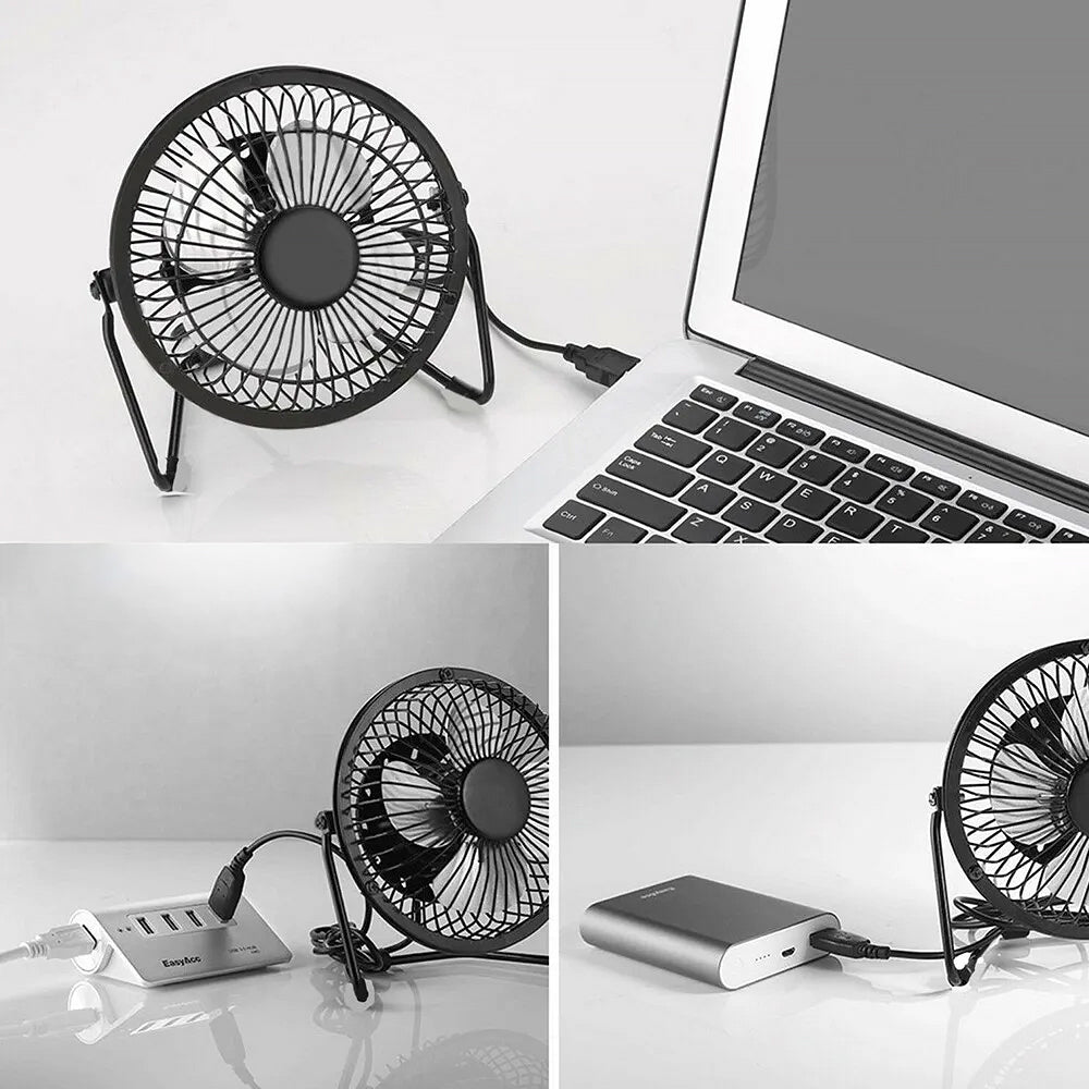 360 Degree Tilt Adjustable USB Portable Mini Desk Fan 3
