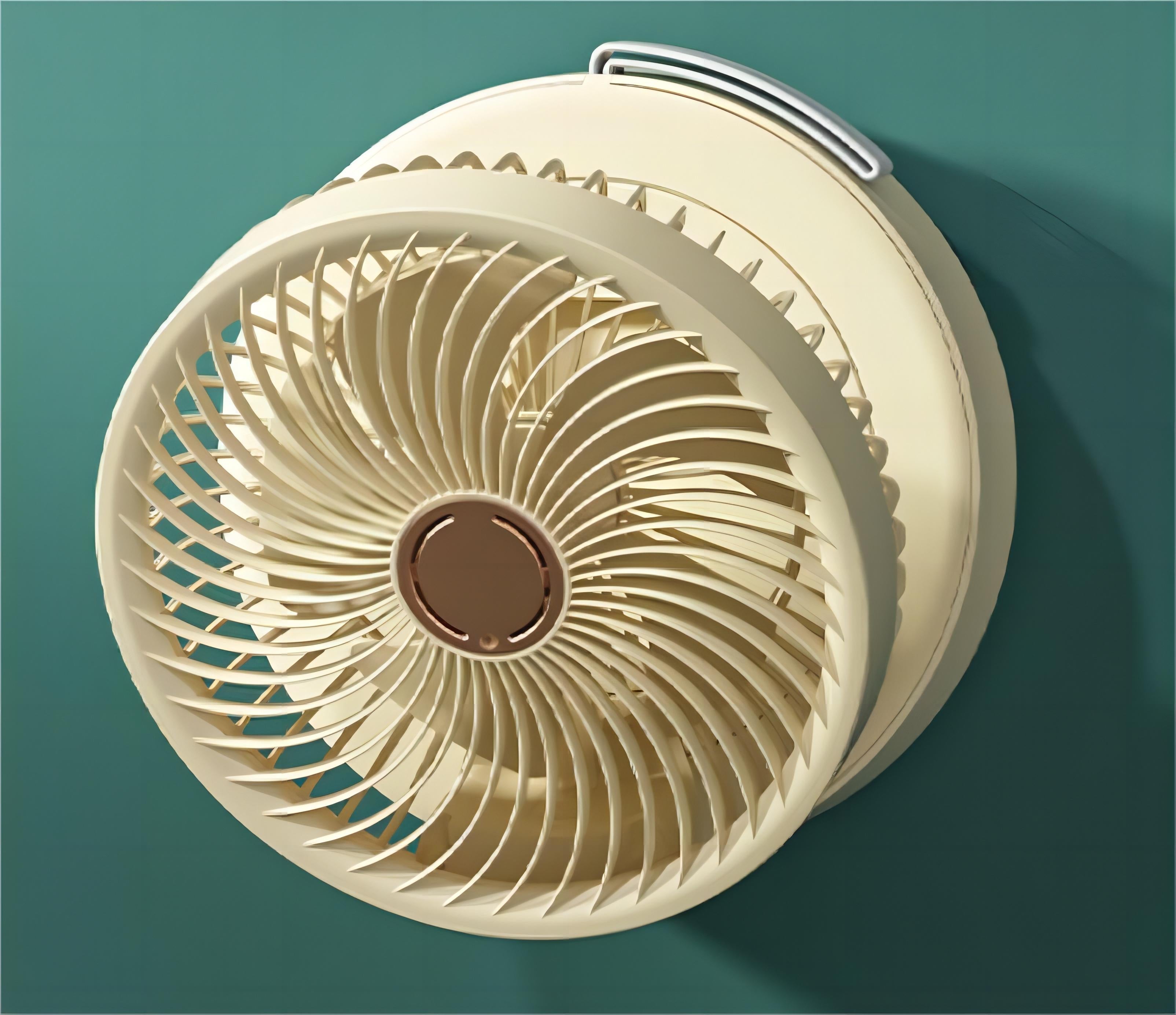 USB Rechargeable Auto Oscillation Tilt Adjustable Cordless Fan with Remote Control and Night Light Wall Mountable 4