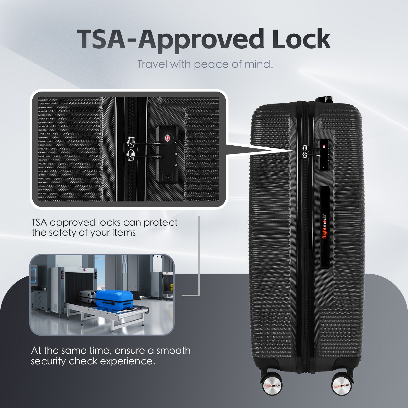 3-Piece Digital Luggage Set (20″/24″/28″) with Weighing Scale & USB Charging – Black 5