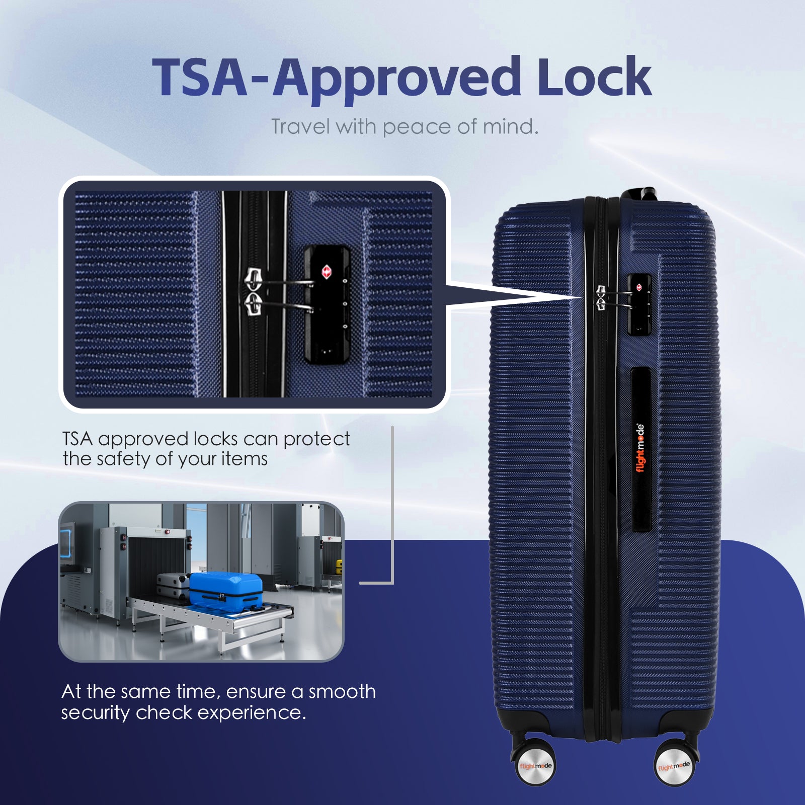 24" Digital Weighing Scale and USB Charging Port Lightweight Luggage Suitcase Silver Blue 5