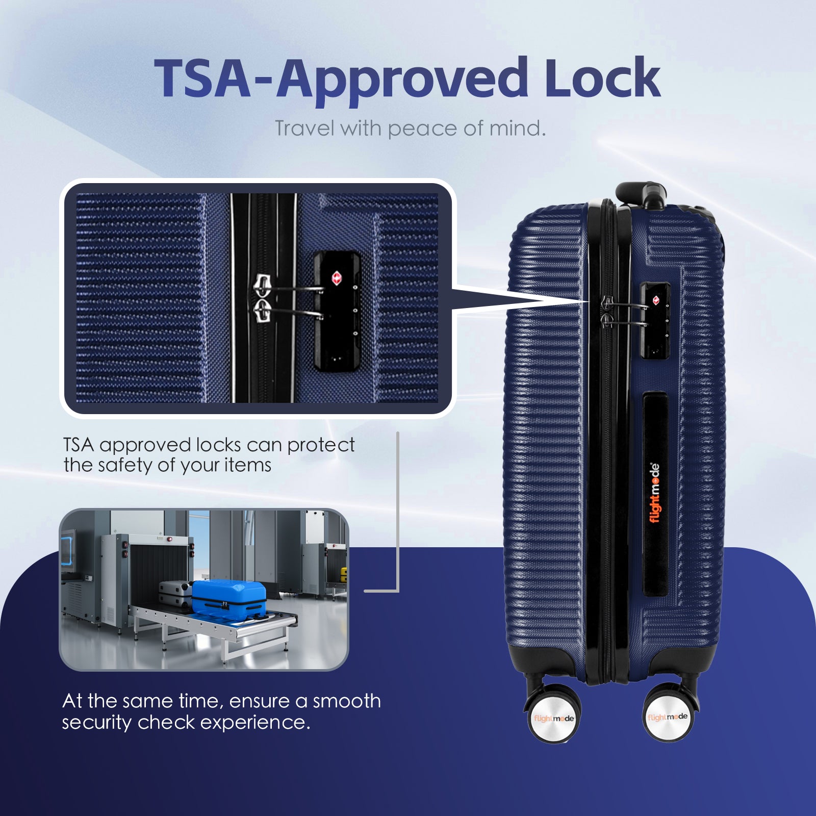 20" Digital Weighing Scale and USB Charging Port Lightweight Carry-on Luggage Suitcase Blue 5