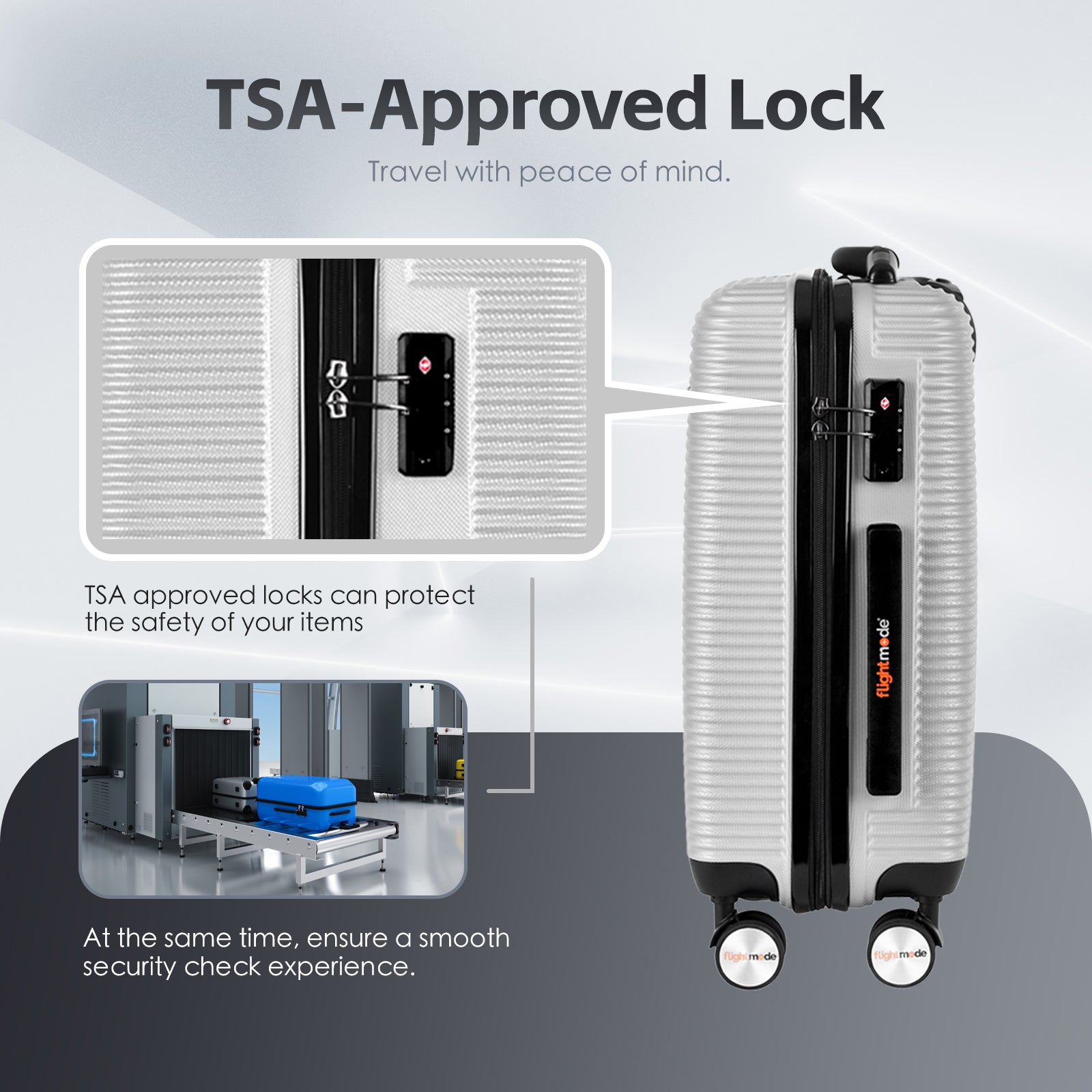 20" Digital Weighing Scale and USB Charging Port Lightweight Carry-on Luggage Suitcase Silver 5