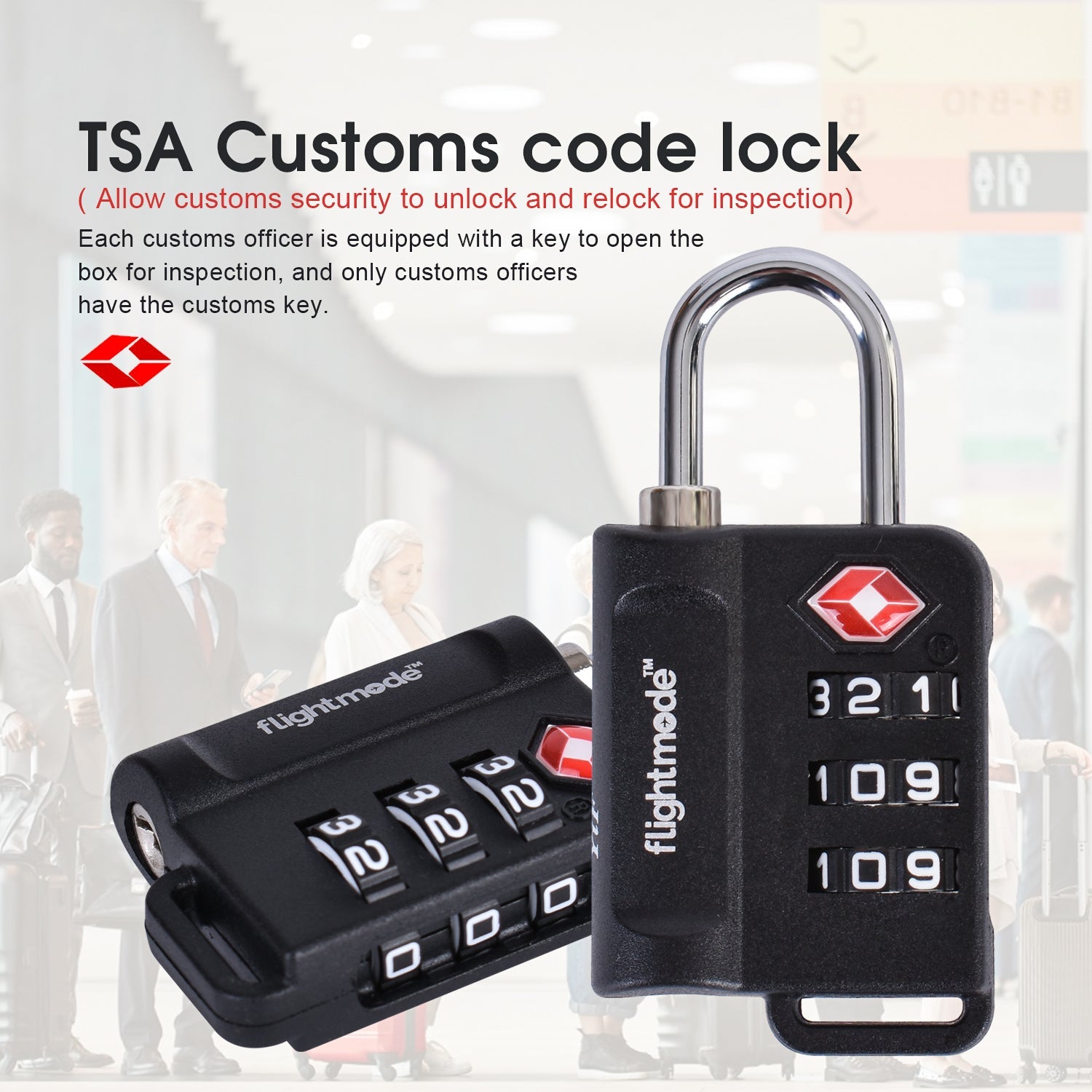 TSA Approved Travel 3 Dial Indicator Padlock 4