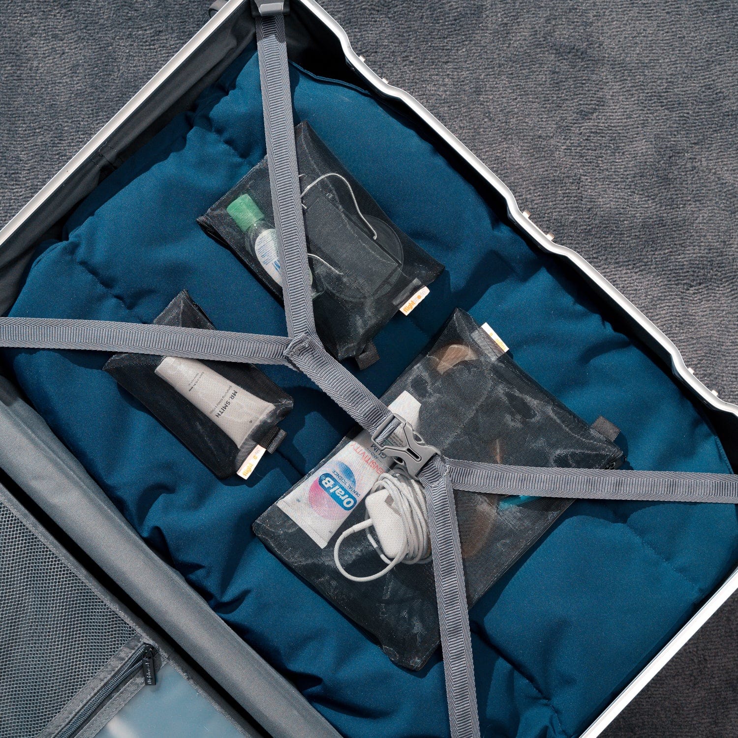 3 Pack Zipper Travel Cosmetic Mesh Bag Set 3