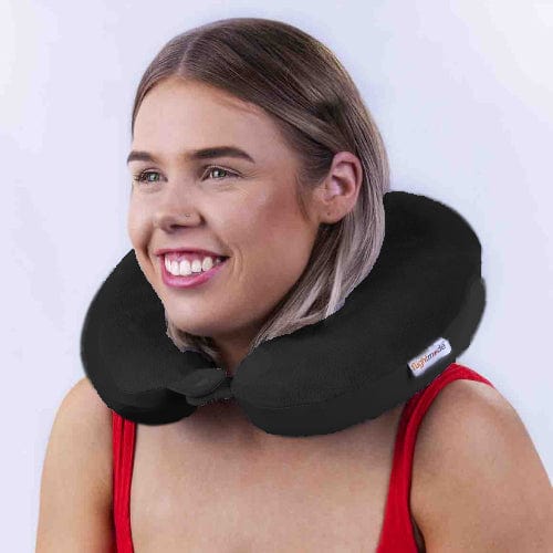 Deluxe Memory Foam Travel Pillow Black 3