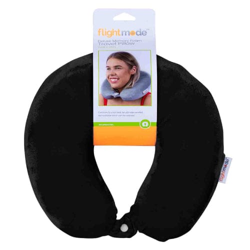 Deluxe Memory Foam Travel Pillow Black 4