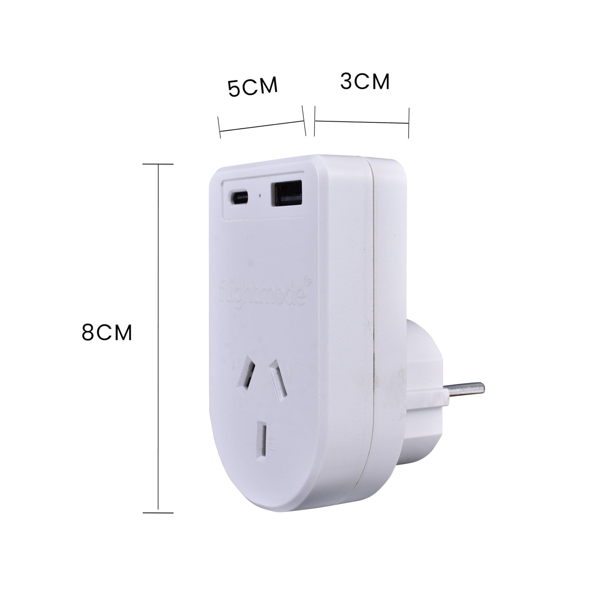 Flightmode Outbound AU/NZ to EUROPE/BALI Travel Adaptor with USB Type C & A 5