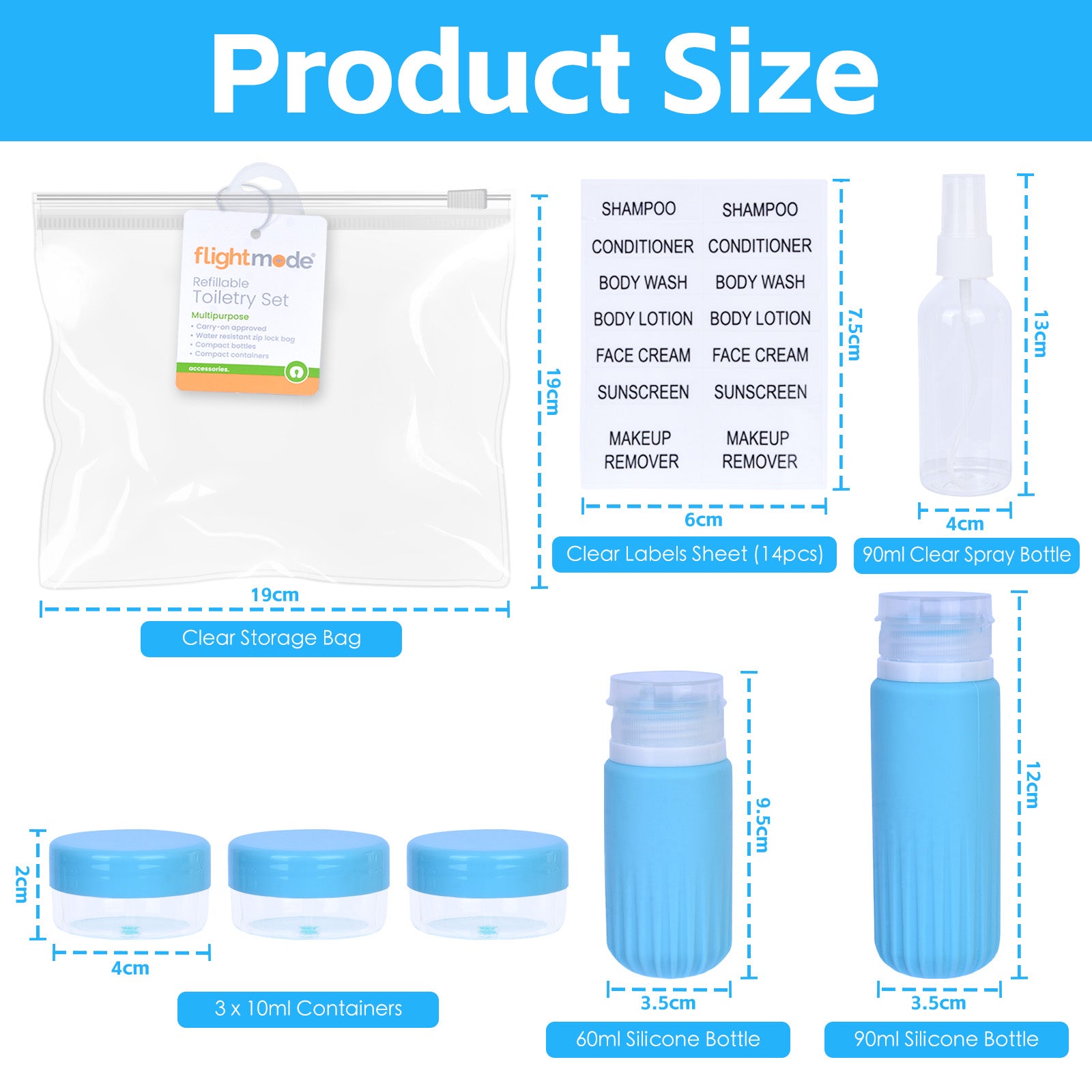 8 Pcs Travel Bottles Set for Toiletries 3
