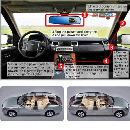 Car Rearview Backup Mirror HD 1080P with FREE Recorder Camera 4