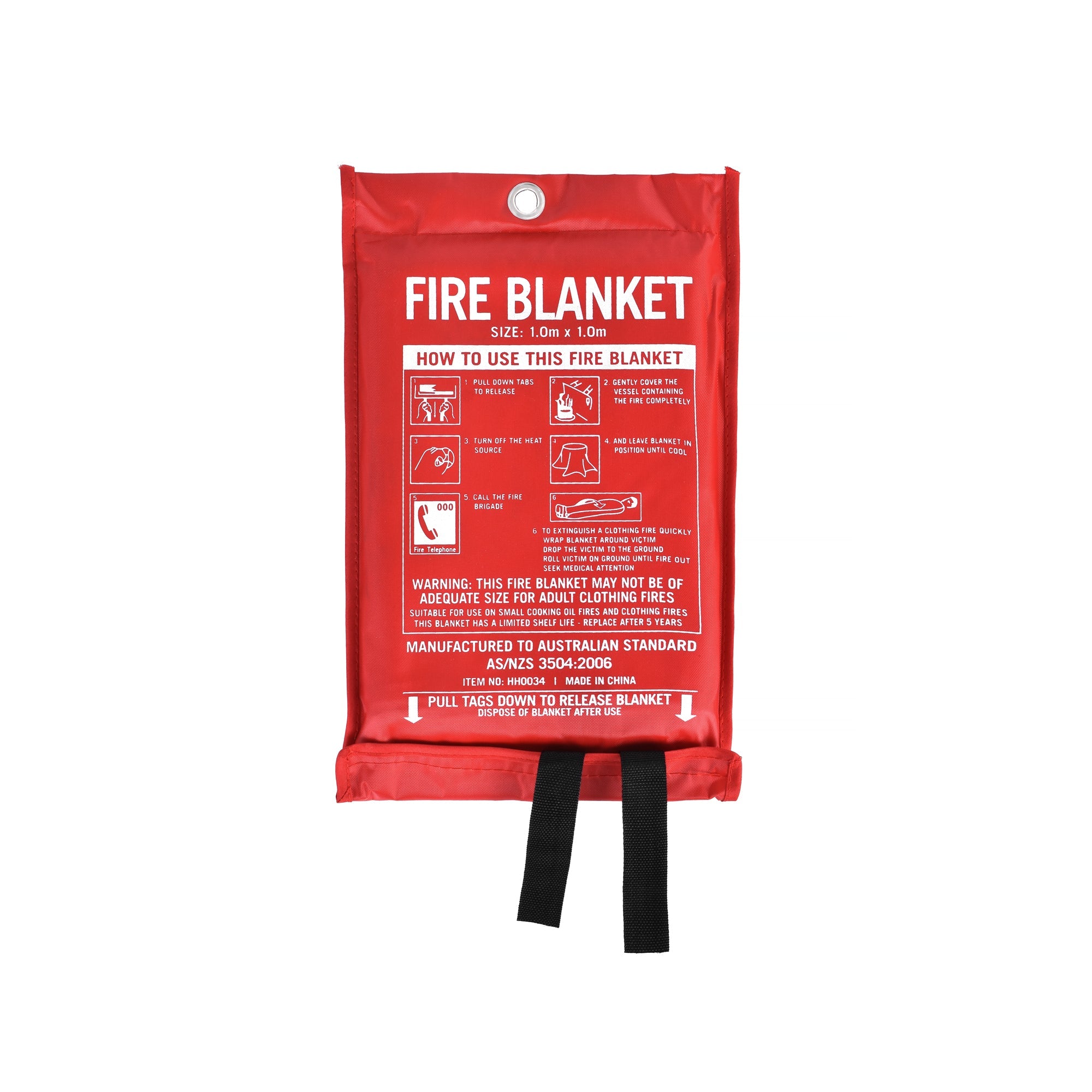 Fibreglass Fire Extinguishing Blanket for Home Car Boat Caravan Safety 1m x 1m 3