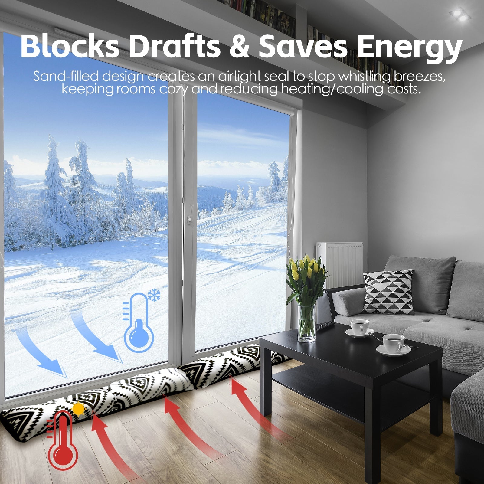 2 Pcs Door Window Draught Stopper 4