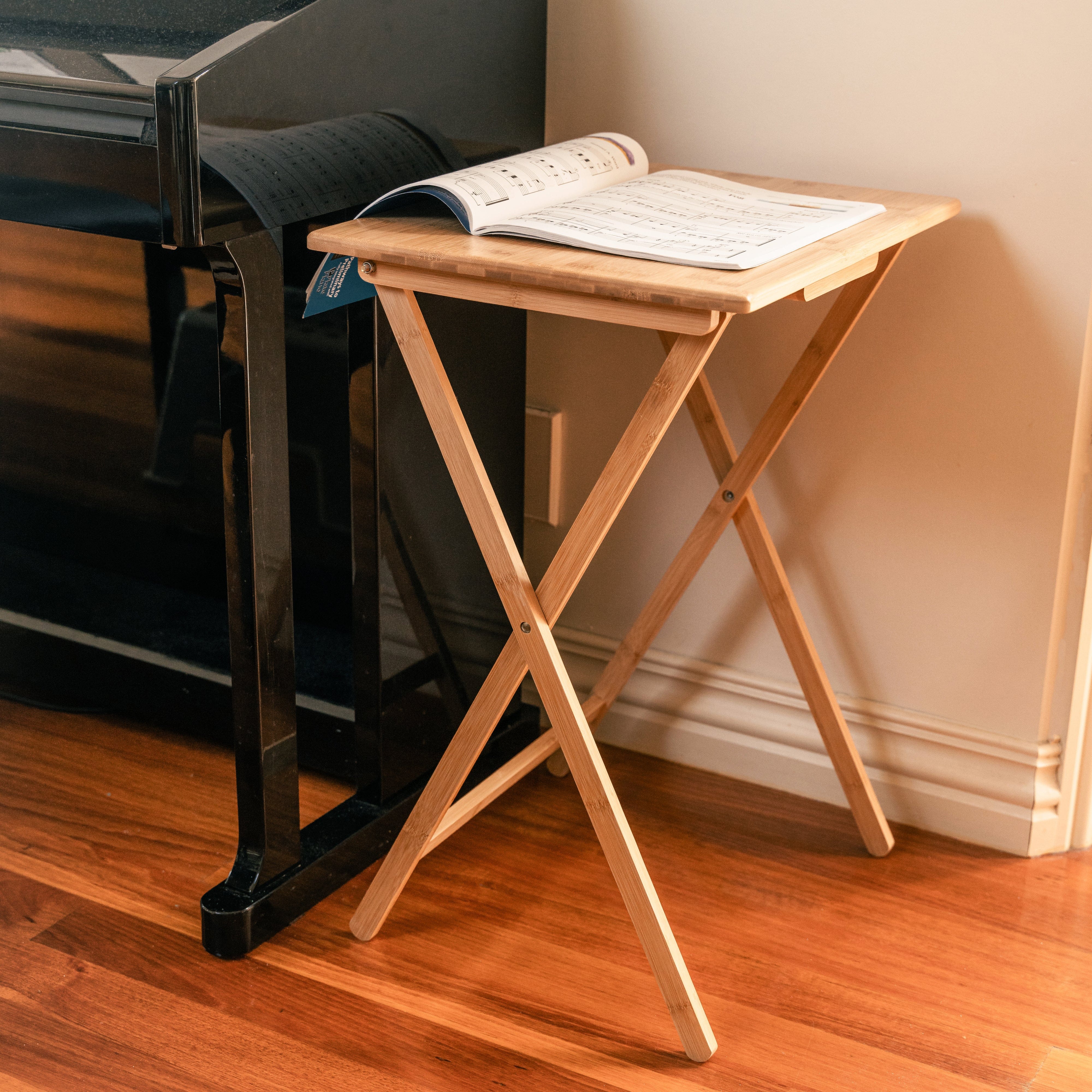 2pc Bamboo Folding Laptop Tray & Snack Table 3