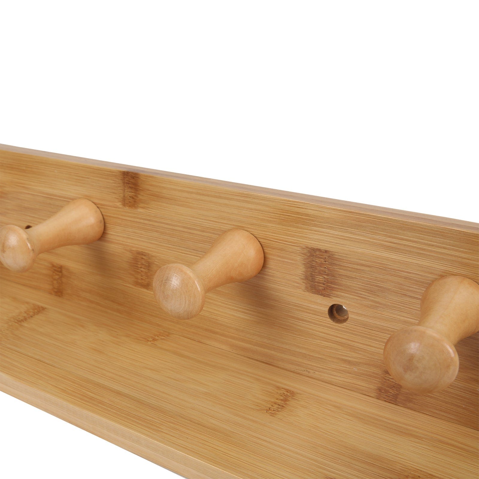 Bamboo Wall Hooks and Shelf 4