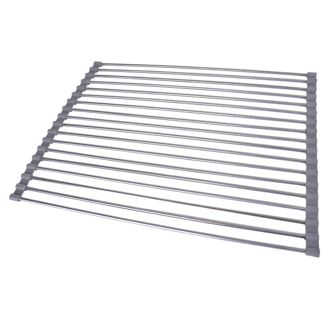 Silver Over Sink Draining Rack with Anti-Slip Grips 3